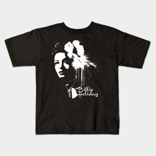 Billie Holiday stencil Kids T-Shirt